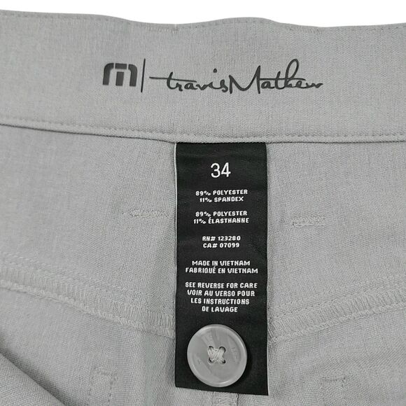 Travis Mathew Golf Pants Mens 34x32 Light Gray Straight Leg Comfort Performance - Picture 9 of 11
